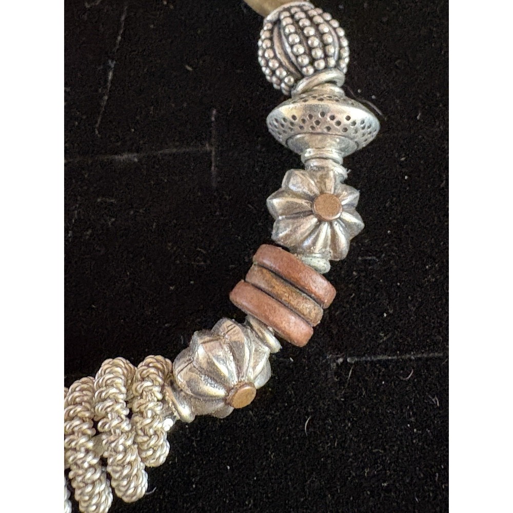 Artisan Sterling Silver Copper Bead Statement Fancy Wire Wrap Bracelet 46 Grams - Picture 3 of 16